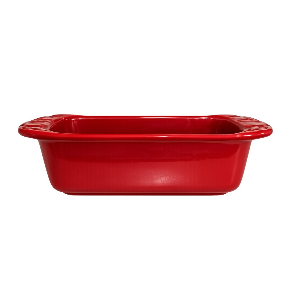 Longaberger Pottery Woven Traditions Paprika‎ Red Small Loaf Baking Dish NEW